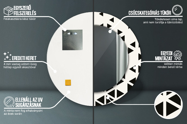 Abstraktný geometrický Okrúhle dekoračné zrkadlo