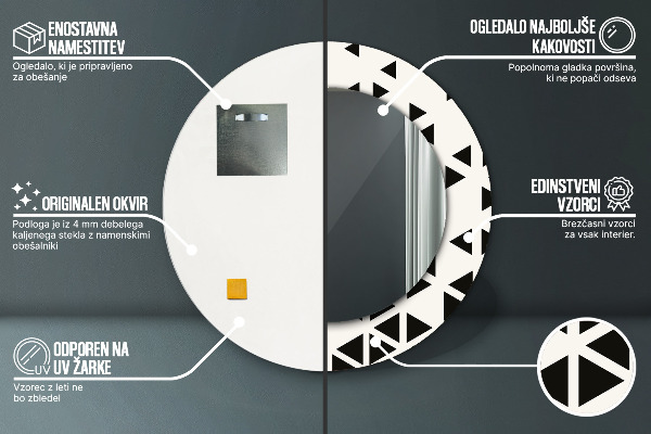 Abstraktný geometrický Okrúhle dekoračné zrkadlo