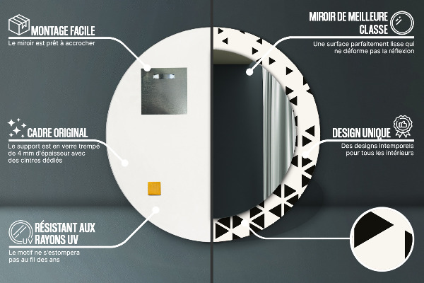 Abstraktný geometrický Okrúhle dekoračné zrkadlo