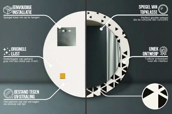 Abstraktný geometrický Okrúhle dekoračné zrkadlo