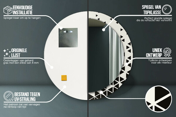 Abstraktný geometrický Okrúhle dekoračné zrkadlo