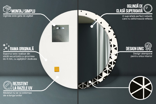 Abstraktný geometrický Okrúhle dekoračné zrkadlo