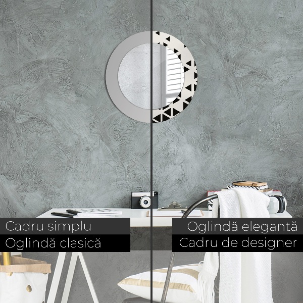 Abstraktný geometrický Okrúhle dekoračné zrkadlo