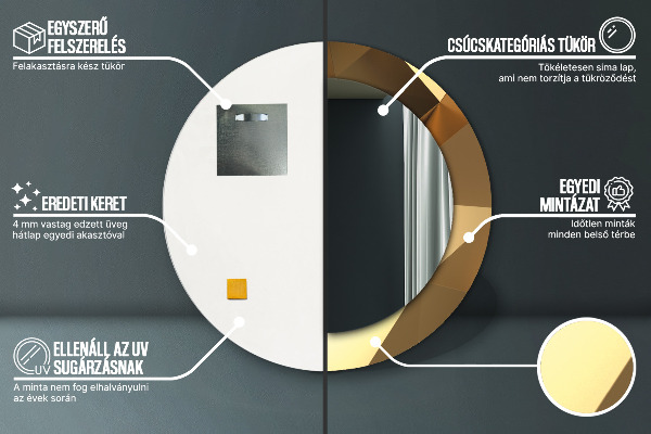 Abstrakcia zlata Okrúhle dekoračné zrkadlo