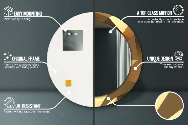 Abstrakcia zlata Okrúhle dekoračné zrkadlo