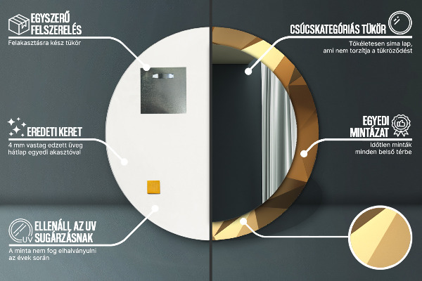 Abstrakcia zlata Okrúhle dekoračné zrkadlo