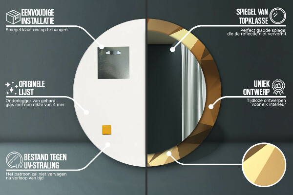 Abstrakcia zlata Okrúhle dekoračné zrkadlo