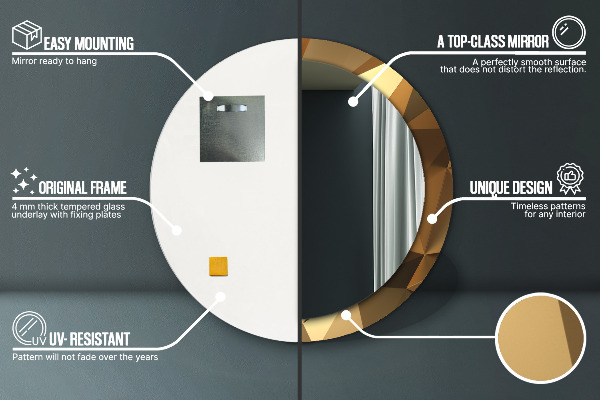 Abstrakcia zlata Okrúhle dekoračné zrkadlo