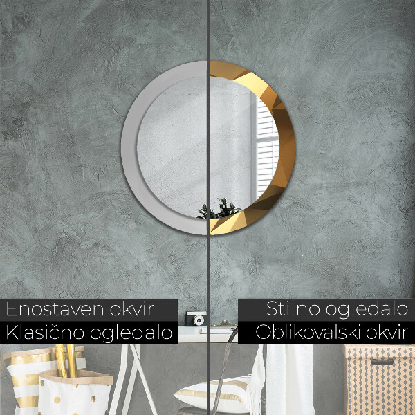 Abstrakcia zlata Okrúhle dekoračné zrkadlo