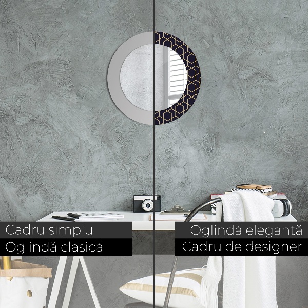 Abstraktný geometrický Okrúhle dekoračné zrkadlo na stenu