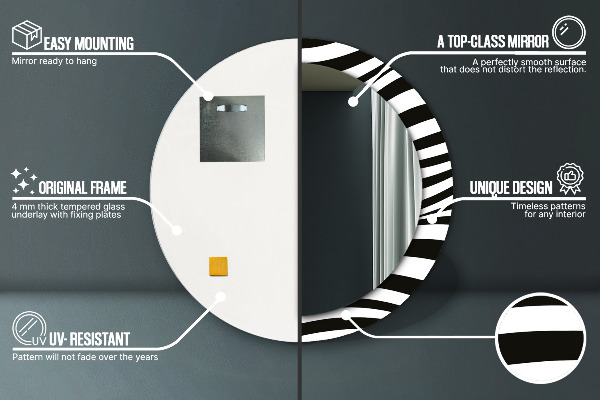 Abstraktná vlna Okrúhle dekoračné zrkadlo na stenu