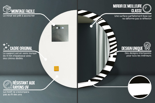 Abstraktná vlna Okrúhle dekoračné zrkadlo na stenu