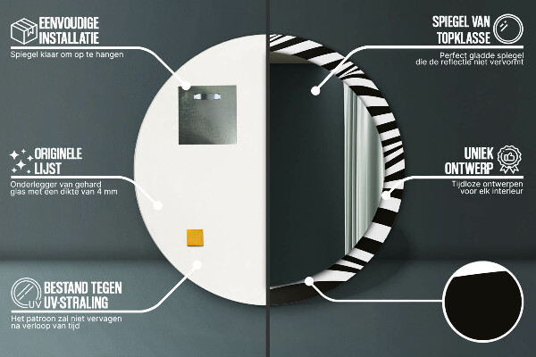 Abstraktná vlna Okrúhle dekoračné zrkadlo na stenu