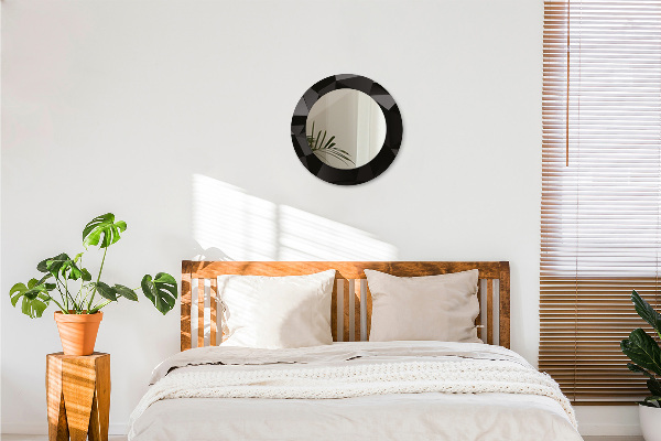 Abstraktný čierny Okrúhle zrkadlo s motívom