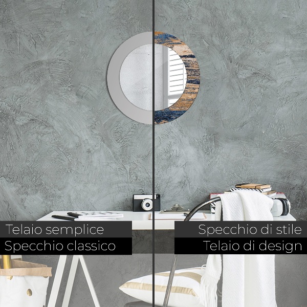 Abstraktné drevo Okrúhle zrkadlo s motívom