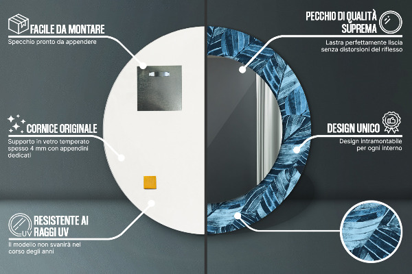 Džungľa Okrúhle dekoračné zrkadlo na stenu