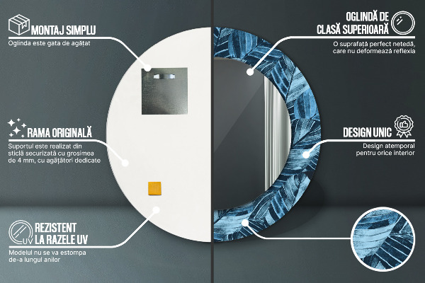 Džungľa Okrúhle dekoračné zrkadlo na stenu