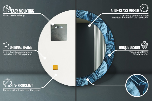 Džungľa Okrúhle dekoračné zrkadlo na stenu