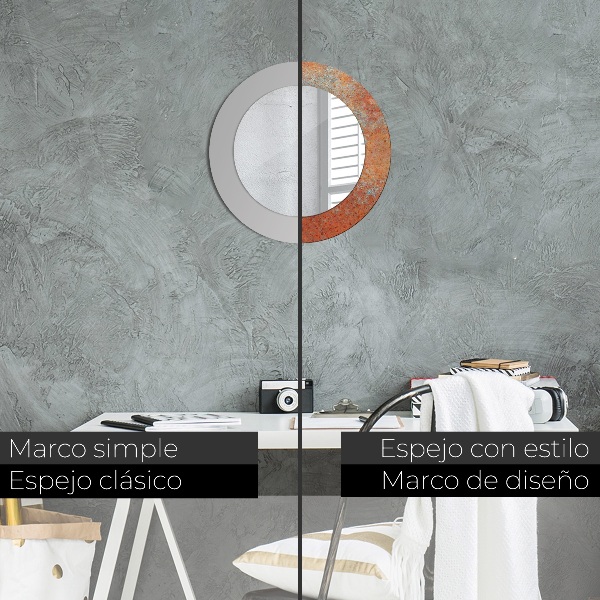 Hrdzavý kov Okrúhle dekoračné zrkadlo