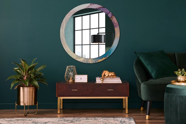 Mramorový kameň Okrúhle zrkadlo s motívom