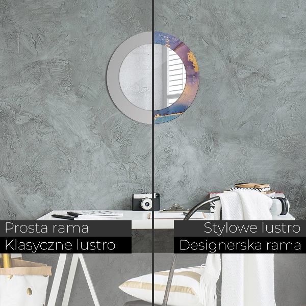 Mramorový kameň Okrúhle zrkadlo s motívom