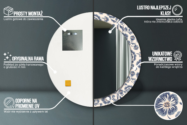 Kvetina Okrúhle dekoračné zrkadlo