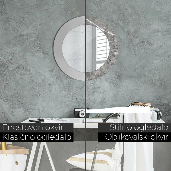 Rustikálny mramor Okrúhle dekoračné zrkadlo