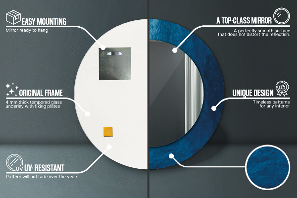Abstraktné umenie Okrúhle dekoračné zrkadlo na stenu