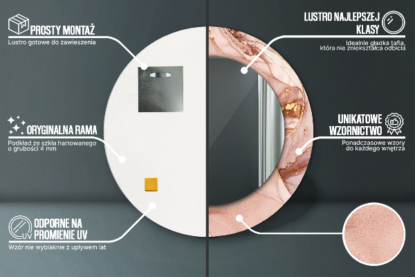 Abstraktná tekutina Okrúhle dekoračné zrkadlo na stenu