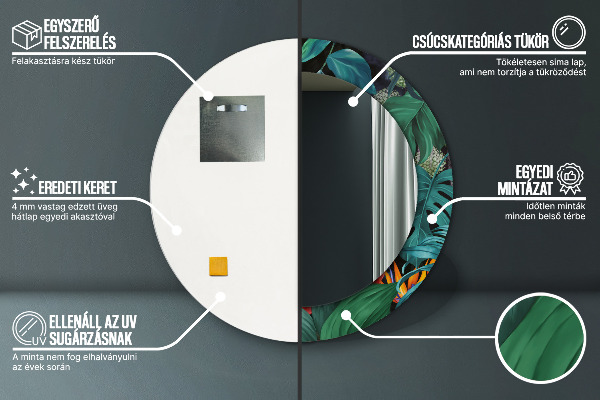 Les v džungli Okrúhle dekoračné zrkadlo