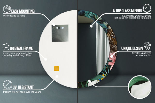 Les v džungli Okrúhle dekoračné zrkadlo