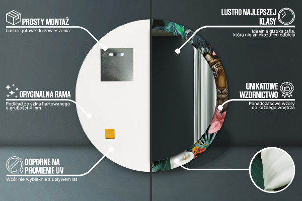 Les v džungli Okrúhle dekoračné zrkadlo