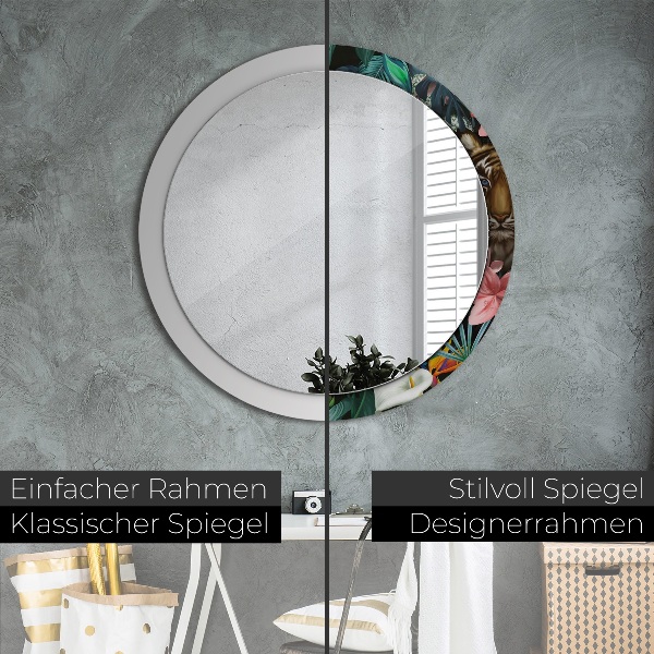 Les v džungli Okrúhle dekoračné zrkadlo