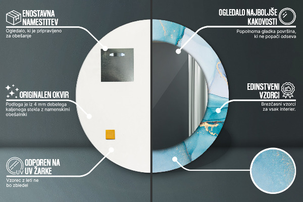 Abstraktná tekutina Okrúhle zrkadlo s motívom
