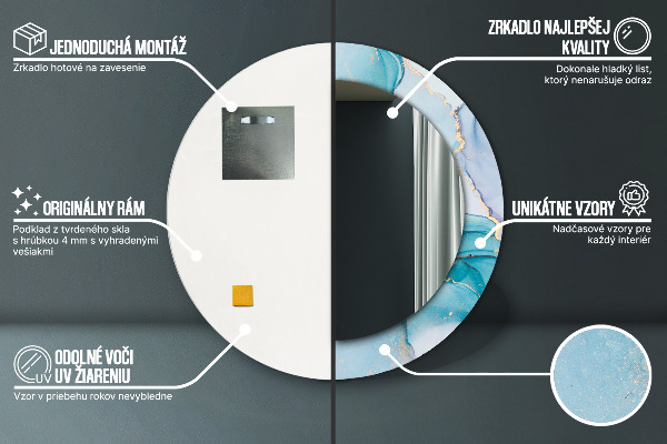 Abstraktná tekutina Okrúhle zrkadlo s motívom