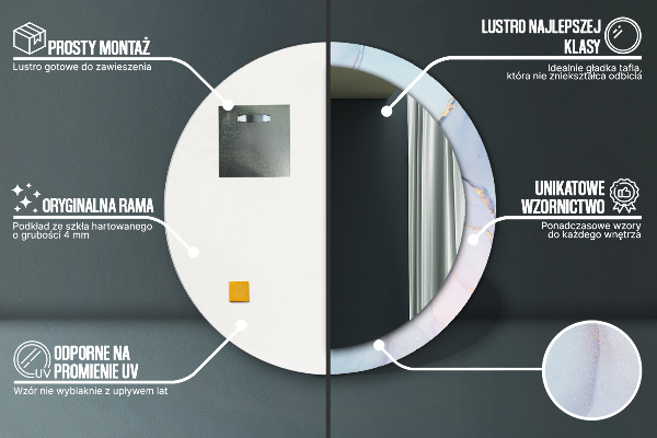 Abstraktná tekutina Okrúhle zrkadlo s motívom