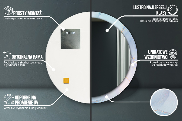 Abstraktná tekutina Okrúhle zrkadlo s motívom