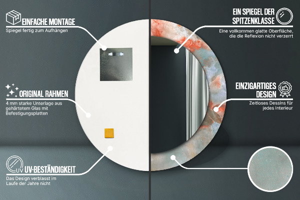 Onyx mranice Okrúhle dekoračné zrkadlo na stenu