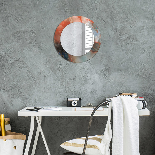 Onyx mranice Okrúhle dekoračné zrkadlo na stenu