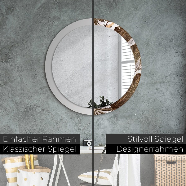 Dlaň Okrúhle dekoračné zrkadlo na stenu