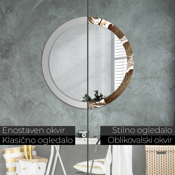 Dlaň Okrúhle dekoračné zrkadlo na stenu