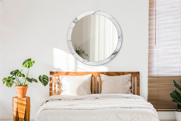 Biely mramor Okrúhle dekoračné zrkadlo