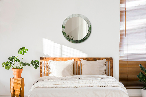 Listy papradia Okrúhle dekoračné zrkadlo