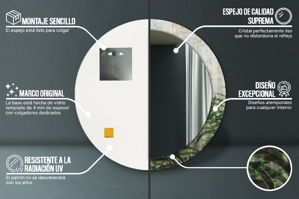 Listy papradia Okrúhle dekoračné zrkadlo