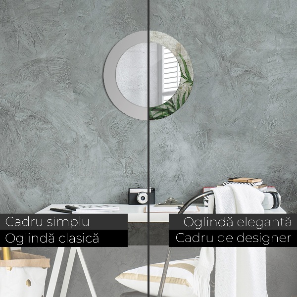 Listy papradia Okrúhle dekoračné zrkadlo