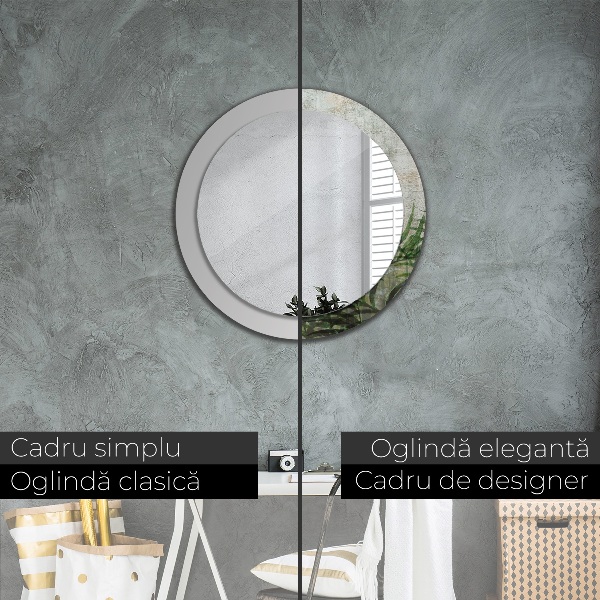 Listy papradia Okrúhle dekoračné zrkadlo