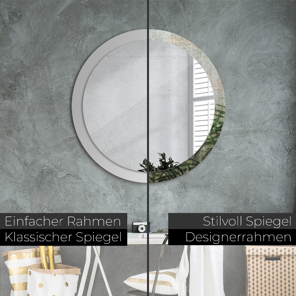 Listy papradia Okrúhle dekoračné zrkadlo