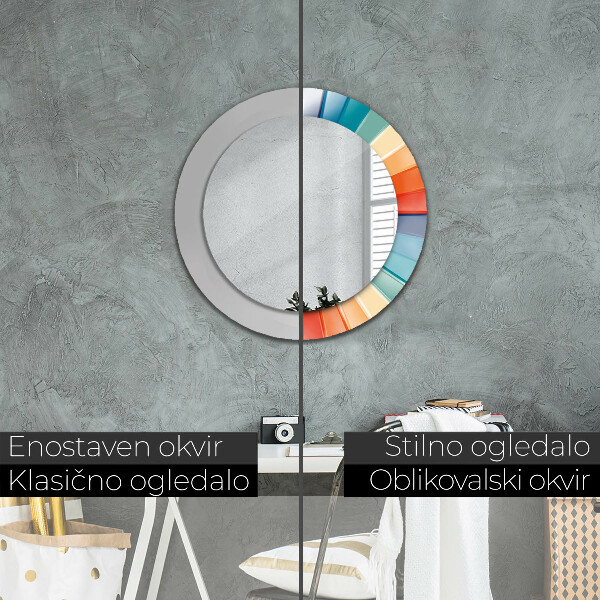 Radiálne koncentrické pásy Okrúhle dekoračné zrkadlo