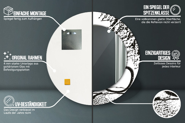 Graffiti Okrúhle dekoračné zrkadlo