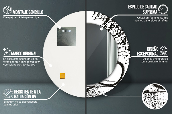 Graffiti Okrúhle dekoračné zrkadlo